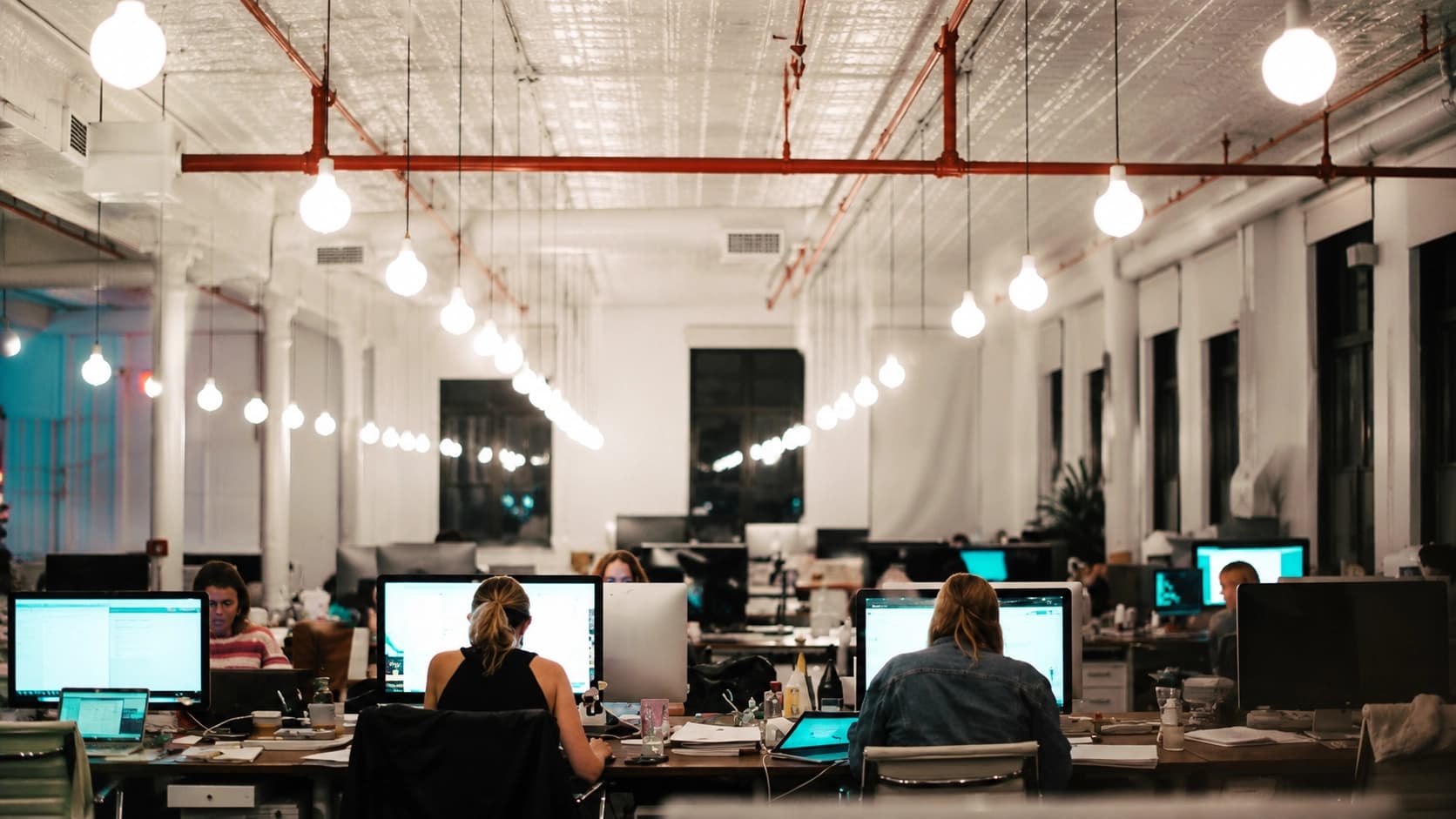 Inside sales team at work on a distribution floor